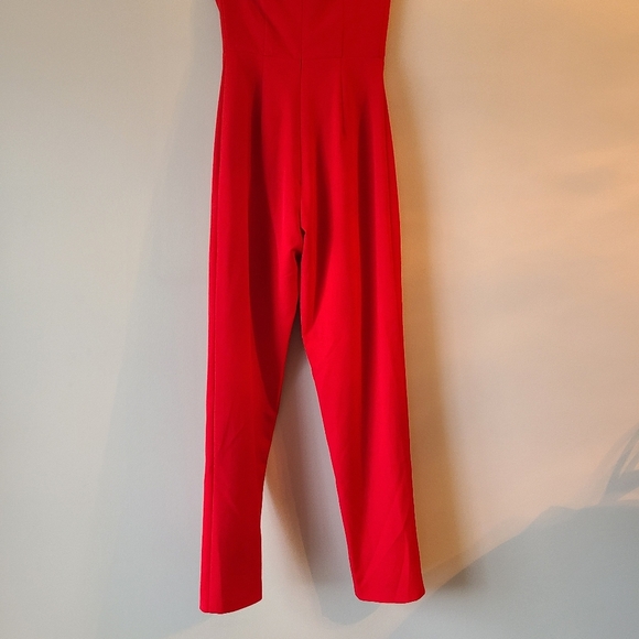 Lan Ting bride red  jumpsuit women's sz.XS Strapless - Picture 3 of 9